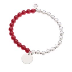 Energy Mamá Sterling Silver and Red Coral Bracelet