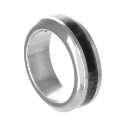 Equilibrio Men's Sterling Silver and Obsidian Ring