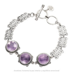 Equilibrio Sterling Silver and Amethyst Bracelet