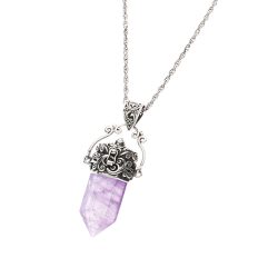 Equilibrio Sterling Silver and Amethyst Pendulum Necklace