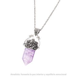 Equilibrio Sterling Silver and Amethyst Pendulum Necklace