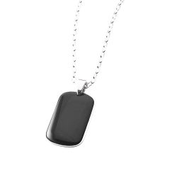Esparta Men's Sterling Silver and Obsidian Necklace