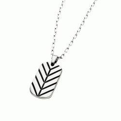 Esparta Men's Sterling Silver and Obsidian Necklace