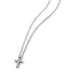 Fe Men's Sterling Silver Cross Necklace