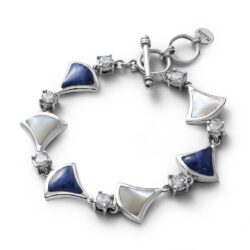 Festejo Sterling Silver, Sodalite and Mother-of-Pearl Bracelet