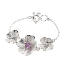 Fiore Sterling Silver and Amethyst Bracelet