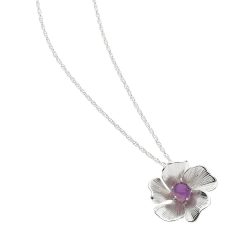 Fiore Sterling Silver and Amethyst Necklace
