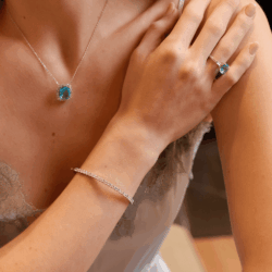 Florens Sterling Silver and Zirconia Bangle Bracelet