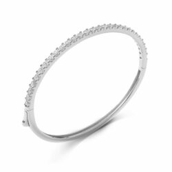 Florens Sterling Silver and Zirconia Bangle Bracelet