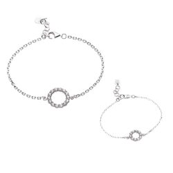 Forever Mamá Sterling Silver and Crystal Bracelet