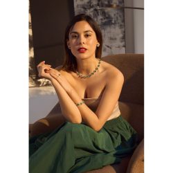 Fortuna Sterling Silver and Malachite Necklace