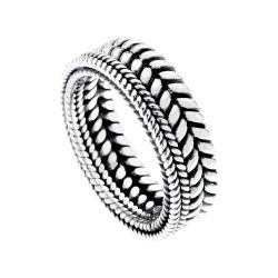 Franco Men's Braided Sterling Silver Ring