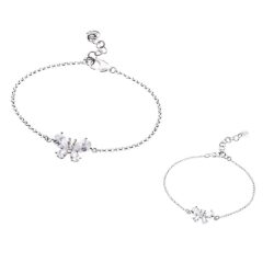 Freedom Mamá Sterling Silver and Crystal Bracelet