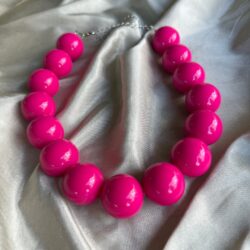 Fuchsia Chunky Bead Necklace