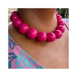 Fuchsia Chunky Bead Necklace