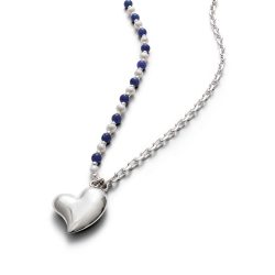 Giada Sterling Silver, Pearl and Sodalite Necklace