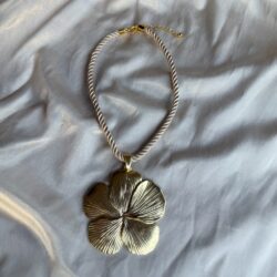 Gold Cord Maxi Flower Necklace