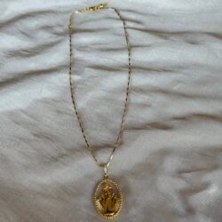 Golden Radiant Virgin Mary Necklace