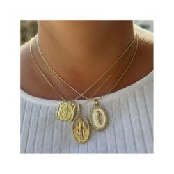 Golden Radiant Virgin Mary Necklace