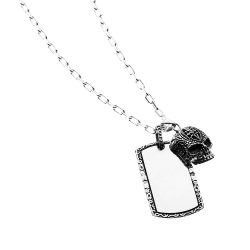 Hasan Men's Sterling Silver Skull Necklace