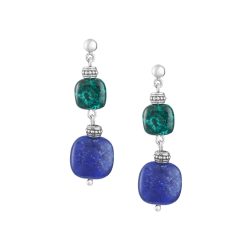 Huaylas Sterling Silver, Sodalite and Chrysocolla Earrings