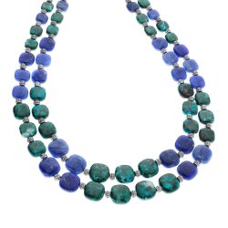 Huaylas Sterling Silver, Sodalite and Chrysocolla Necklace