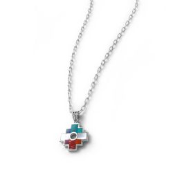 Huayno Chakana Sterling Silver and Gemstone Necklace