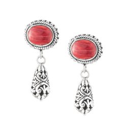 Illari Sterling Silver and Red Spondylus Earrings