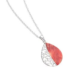 Illari Sterling Silver and Red Spondylus Necklace