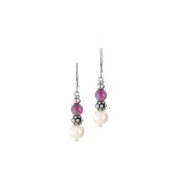 Isabella Sterling Silver, Pearl and Amethyst Earrings