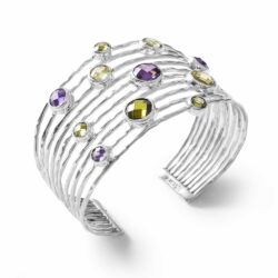 Jardín Sterling Silver and Crystal Cuff Bracelet