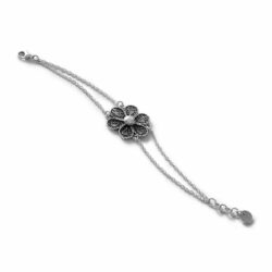 Jazmín Oxidized Sterling Silver Filigree Bracelet