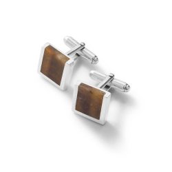 Kai Brown Sterling Silver and Tiger's Eye Cufflinks