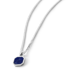 Kylian Men's Sterling Silver and Lapis Lazuli Necklace
