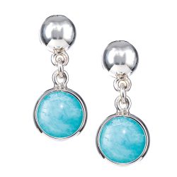 Lago Sterling Silver and Amazonite Round Earrings