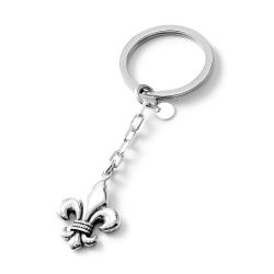 Lionel Fleur-de-Lis Sterling Silver Keychain