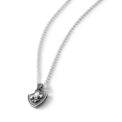 Lionel Men's Sterling Silver Fleur-de-Lis Shield Necklace