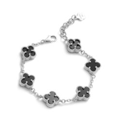 Lisboa Sterling Silver and Obsidian Bracelet