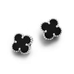 Lisboa Sterling Silver and Obsidian Charm Earrings
