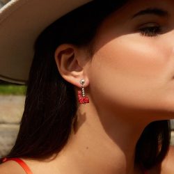 Llamita Sterling Silver and Red Spondylus Llama Earrings Andes Luxe