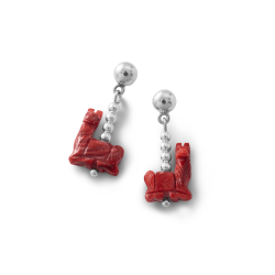 Llamita Sterling Silver and Red Spondylus Llama Earrings