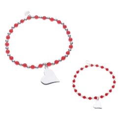 Love Mamá Sterling Silver and Red Coral Bracelet