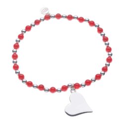 Love Mamá Sterling Silver and Red Coral Bracelet