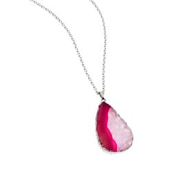 Luce Sterling Silver and Fuchsia Agate Necklace
