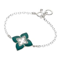Lucky Green Sterling Silver and Enamel Bracelet