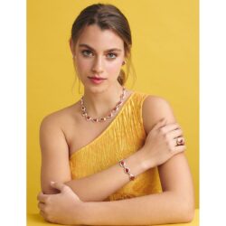 Madrid Sterling Silver and Red Spondylus Bracelet