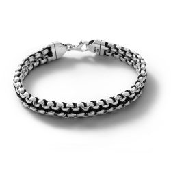 Mariner Men's Black Cord and Sterling Silver Bracelet