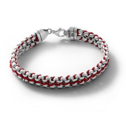 Mariner Men's Red Cord and Sterling Silver Bracelet