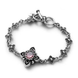 Marinera Sterling Silver and Garnet Crystal Bracelet
