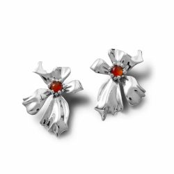 Marrakech Sterling Silver and Orange Agate Earrings